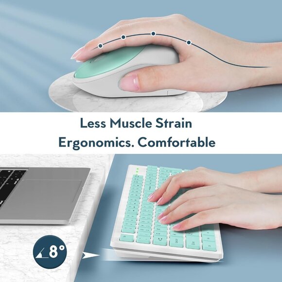 Wireless Full Size Keyboard & Mouse Set Ergonomic Design 2.4GHz Connection - Picture 5 of 15